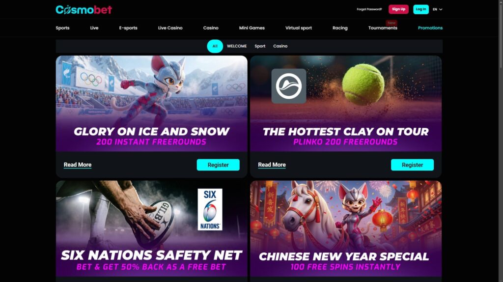 Cosmobet casino bonuses