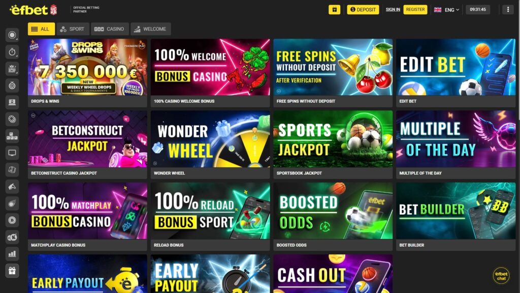 Efbet casino bonuses