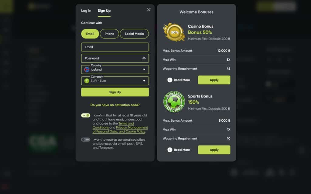 Fresh casino registration