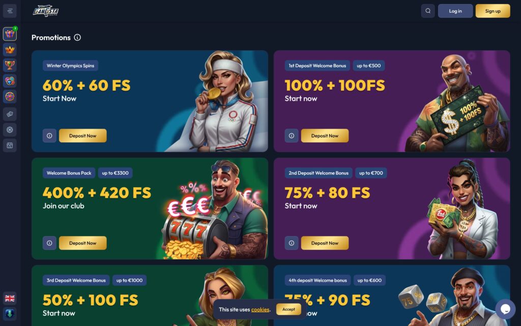 Gangsta casino bonuses