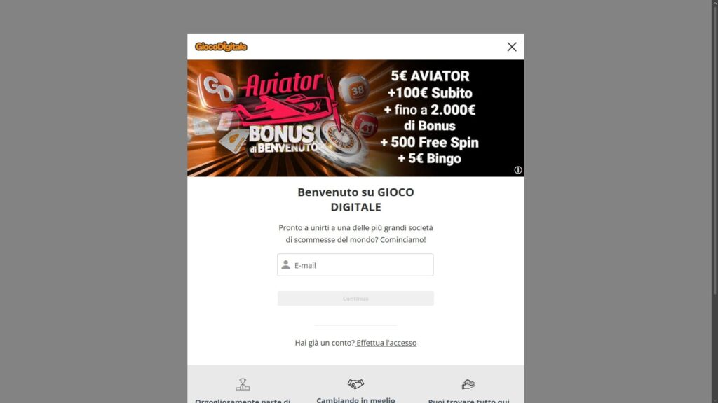 Gioco Digitale casino registration
