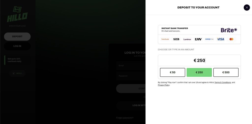 Hillo casino registration