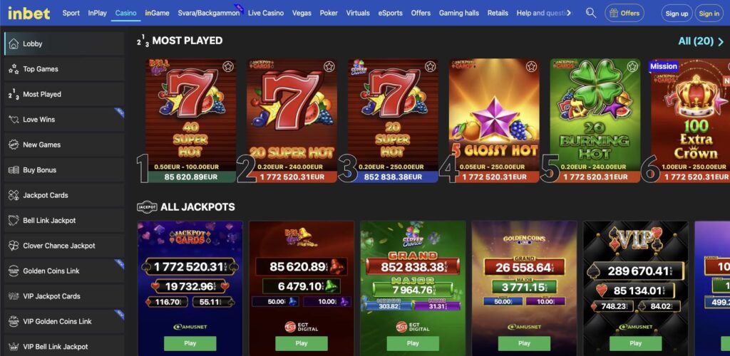 Inbet casino slots