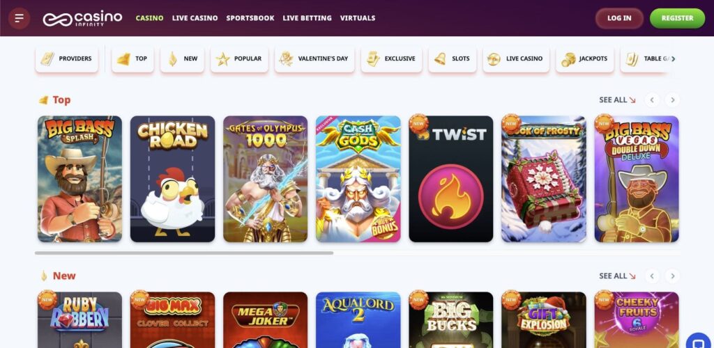 Infinity casino slots