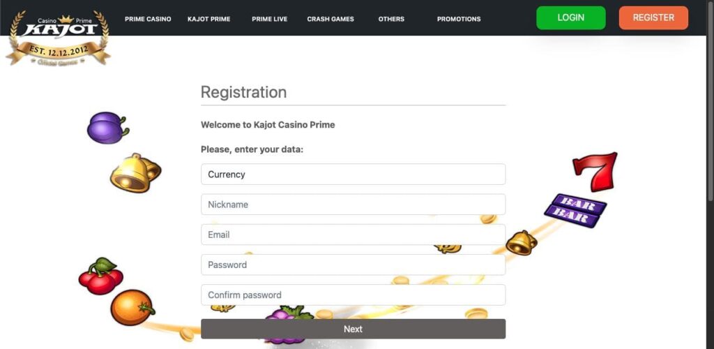 Kajot casino registration
