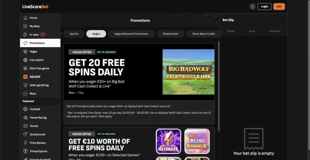 Livescore Bet casino bonuses