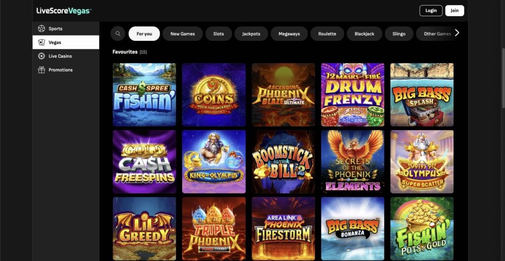 Livescore Bet casino slots
