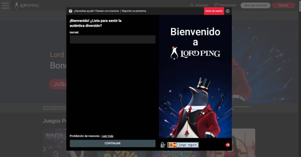 Lord Ping casino registration