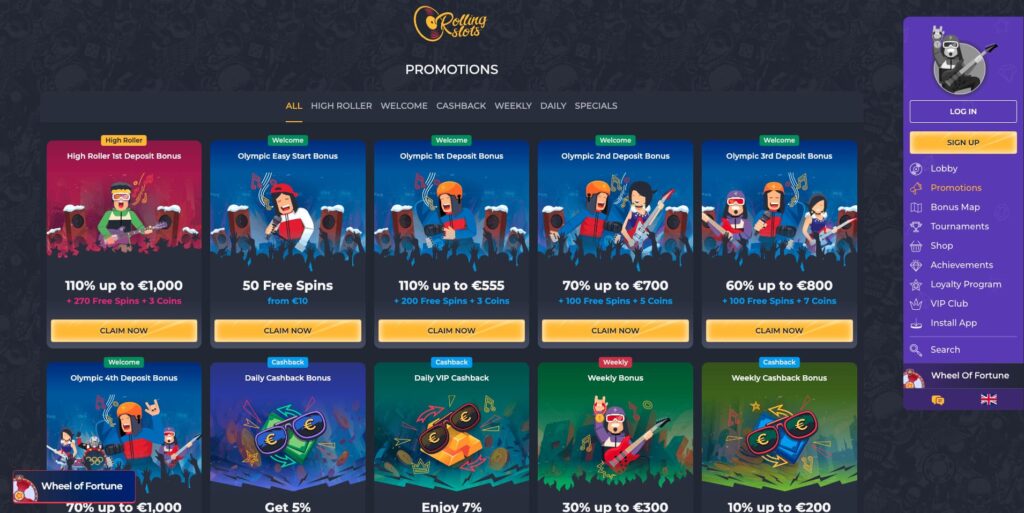 Rolling Slots Casino Bonuses