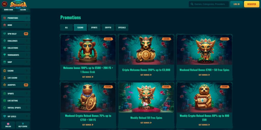 Spinanga Casino Bonuses