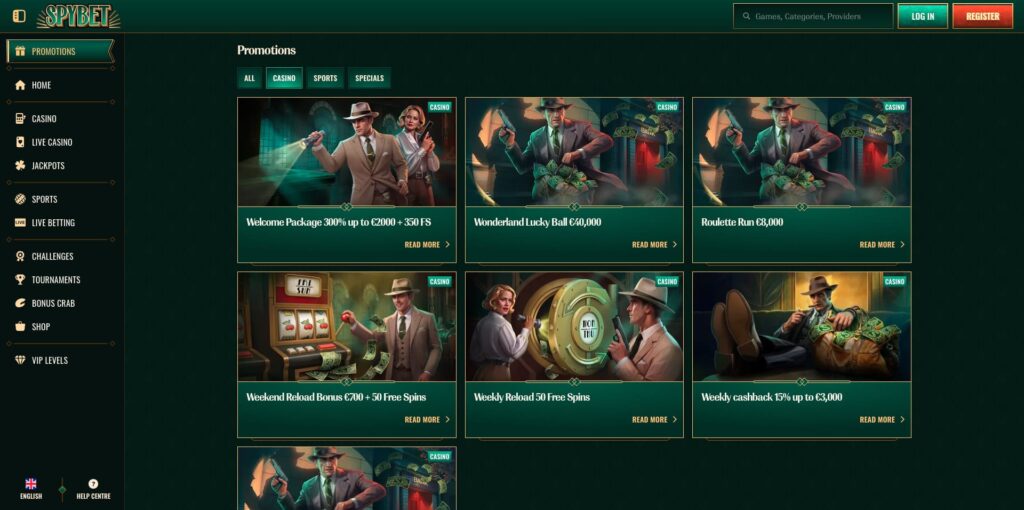 Spybet Casino Bonuses