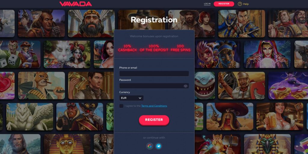 Vavada Casino Registration