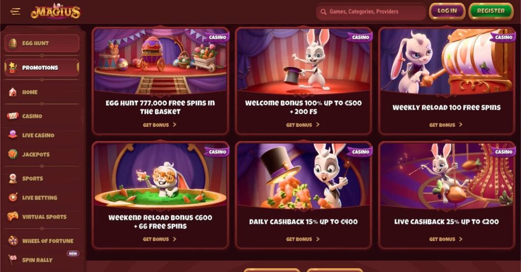 Magius casino bonuses