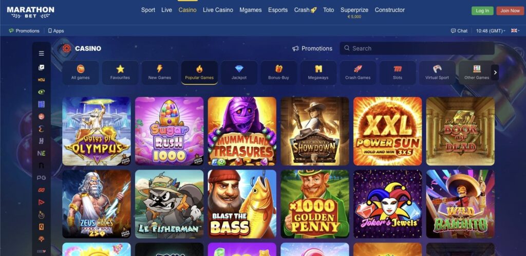MarathonBet casino slots