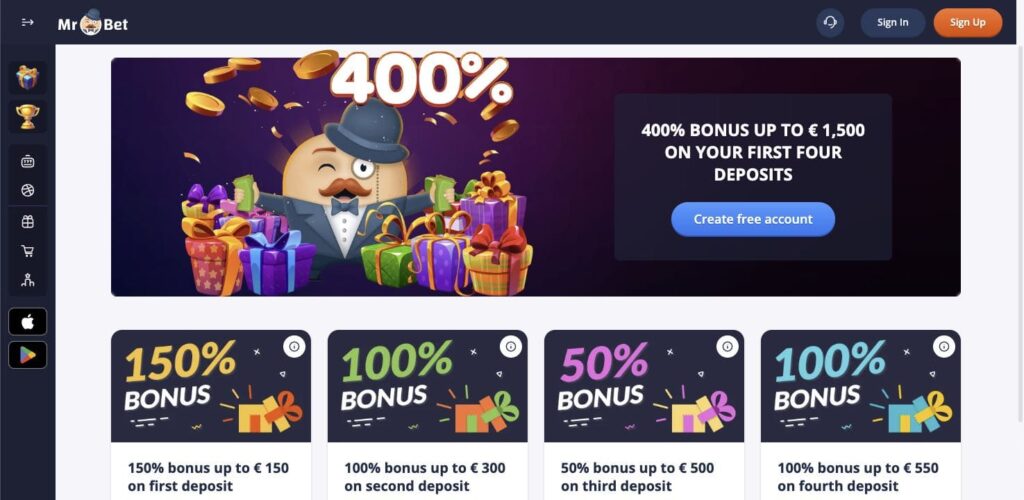 MRbet casino bonuses