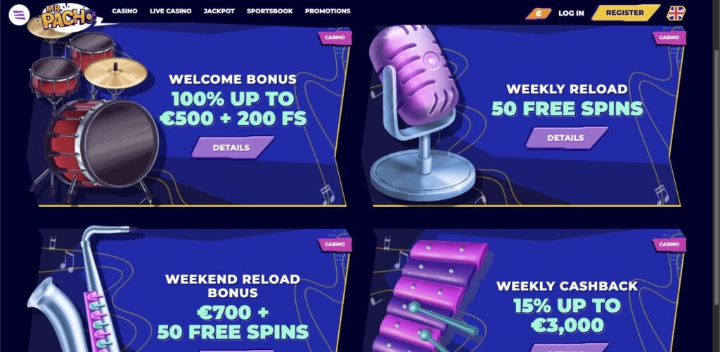 Mr Pacho casino bonuses