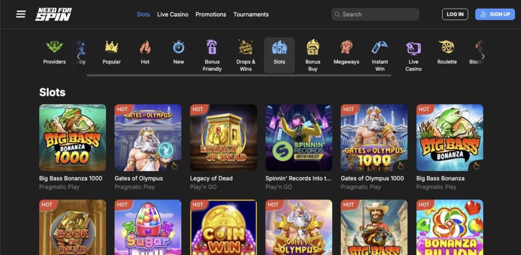 Need For Spin casino slots
