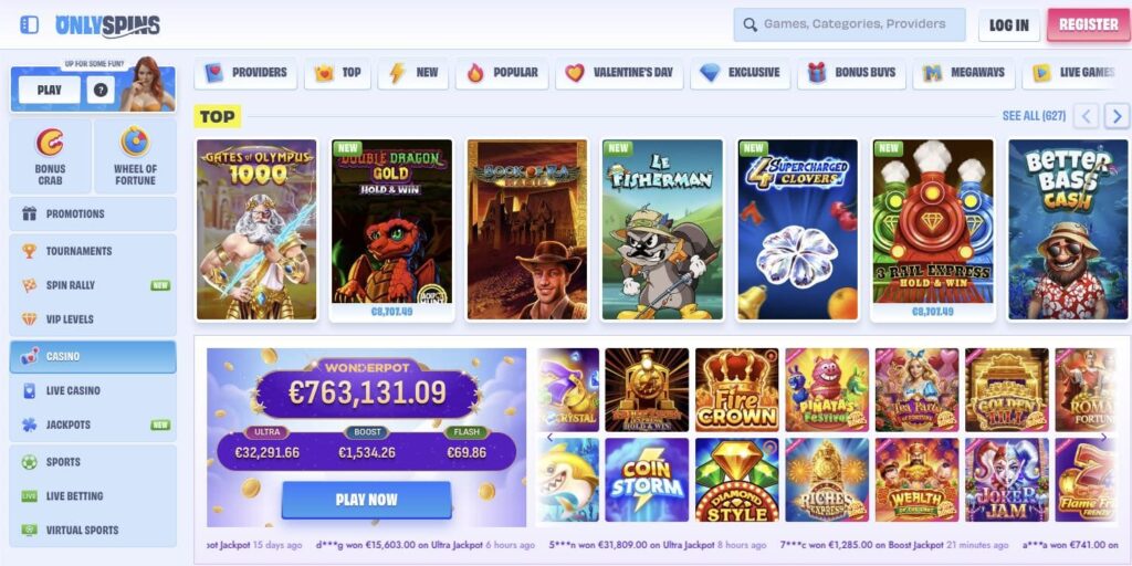 OnlySpins casino slots