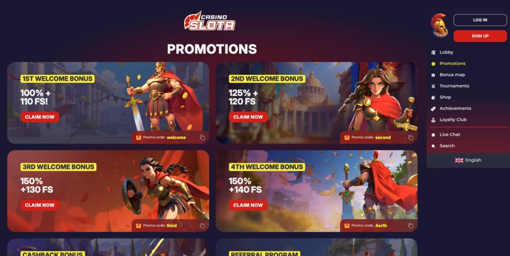 Slota Casino Bonuses